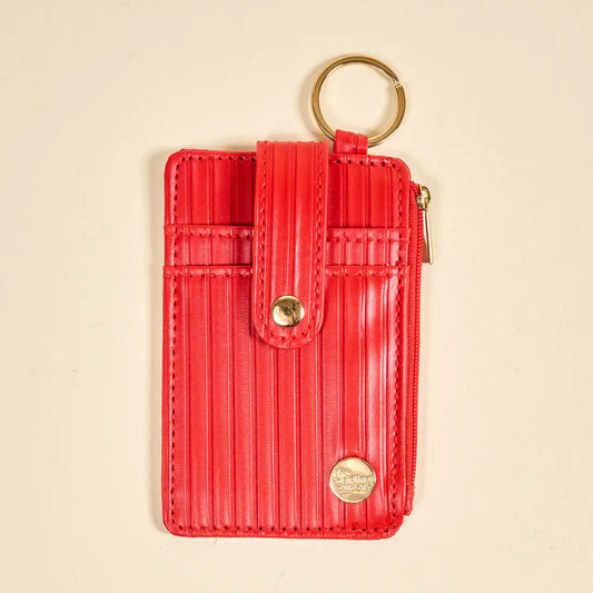 red keychain wallet