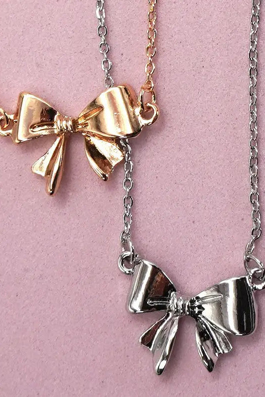 Mini Bow Ribbon Necklace