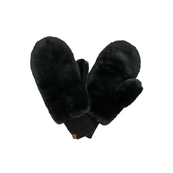 C.C Faux Fur Mittens