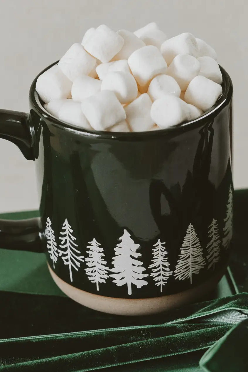 Pine Trees Stoneware Coffee Mug