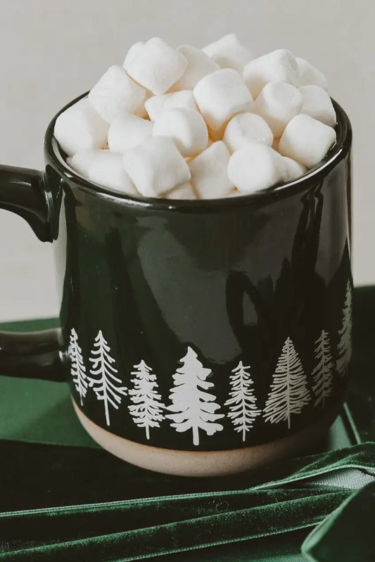 Pine Trees Stoneware Coffee Mug