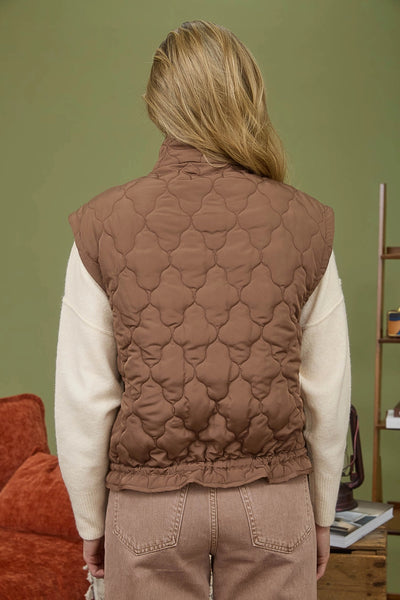 Snap Button Down Quilted Puffer Vest