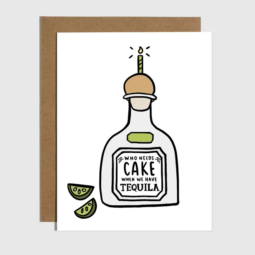 Cake Tequila Birthday Card