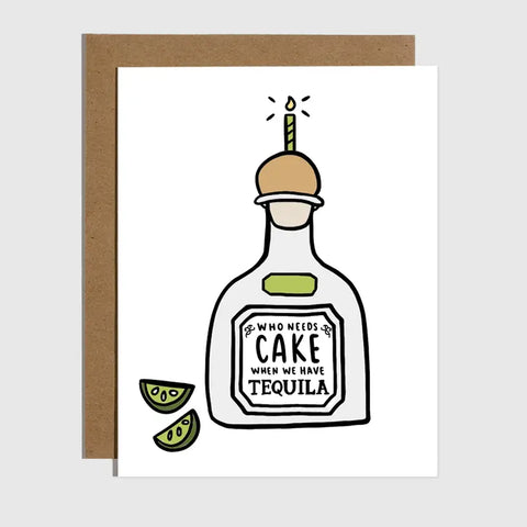 Cake Tequila Birthday Card