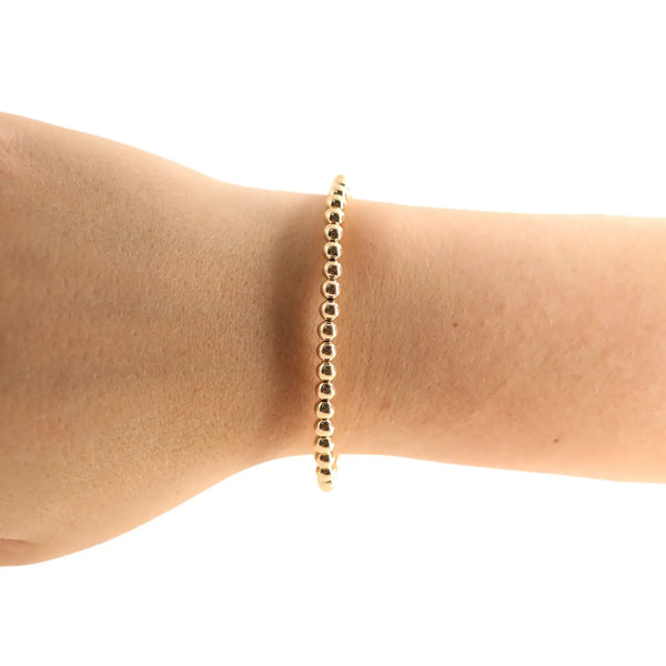 4mm Gold Beaded Bracelet