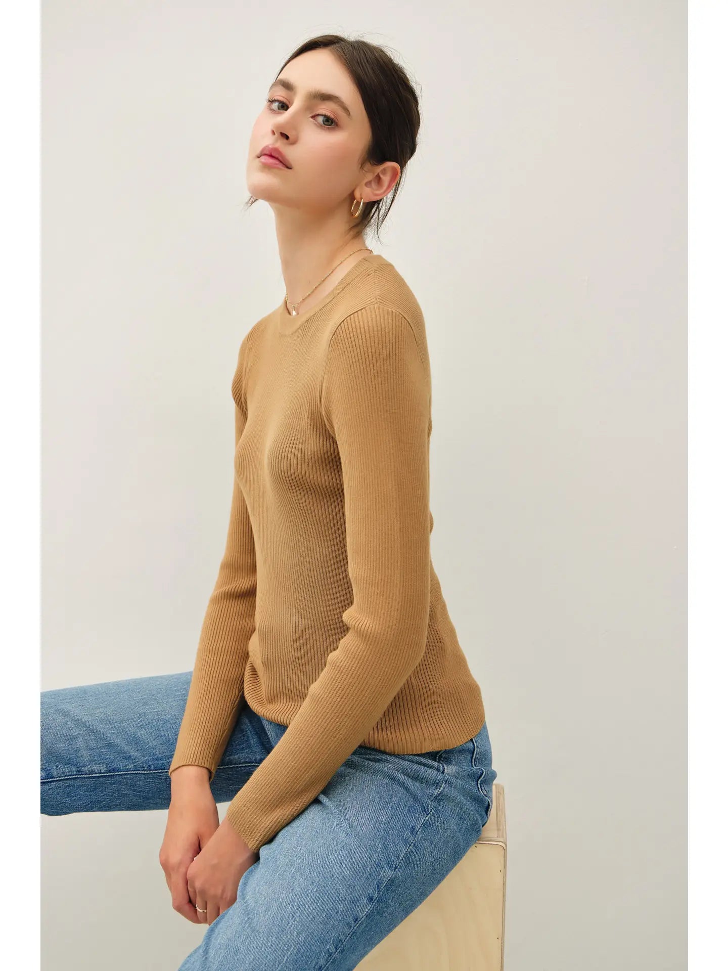 Classic Crewneck Rib Sweater