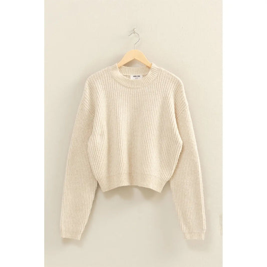 Ribbed Crew Neck Sweater