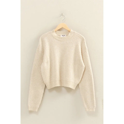 Ribbed Crew Neck Sweater