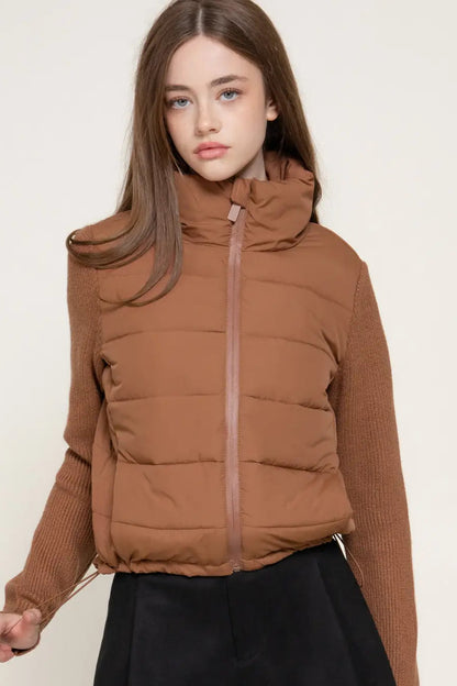 woman in puffer jacket