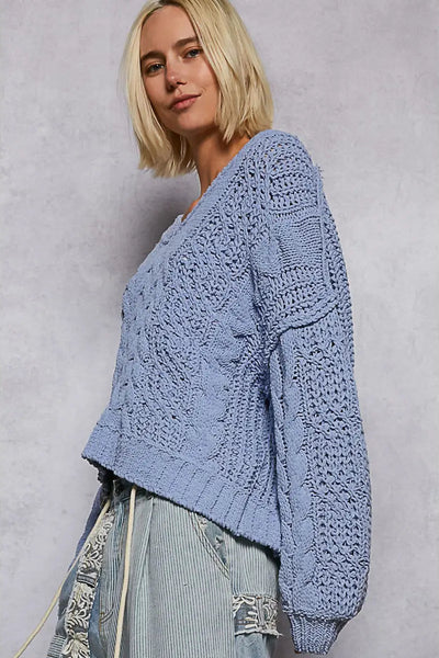Cropped Chenille Sweater