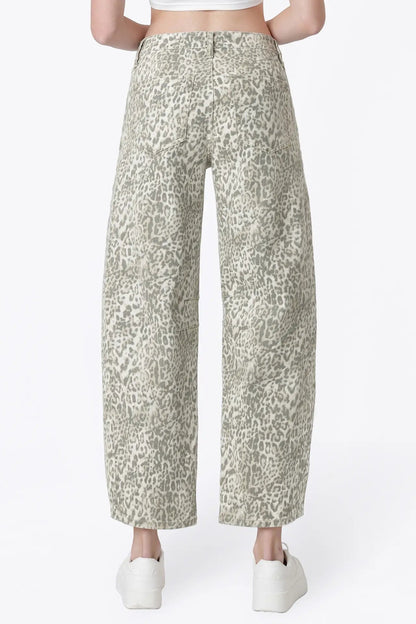 backside view of leopard jeans 