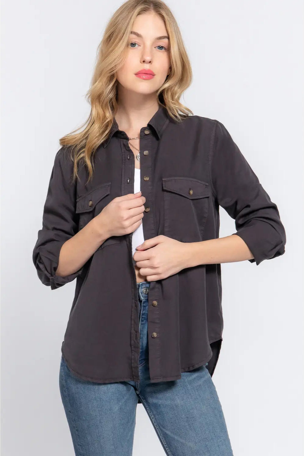 Long Sleeve Tencel Shirt