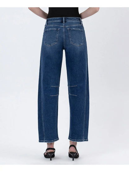 High Rise Barrel Leg Jeans