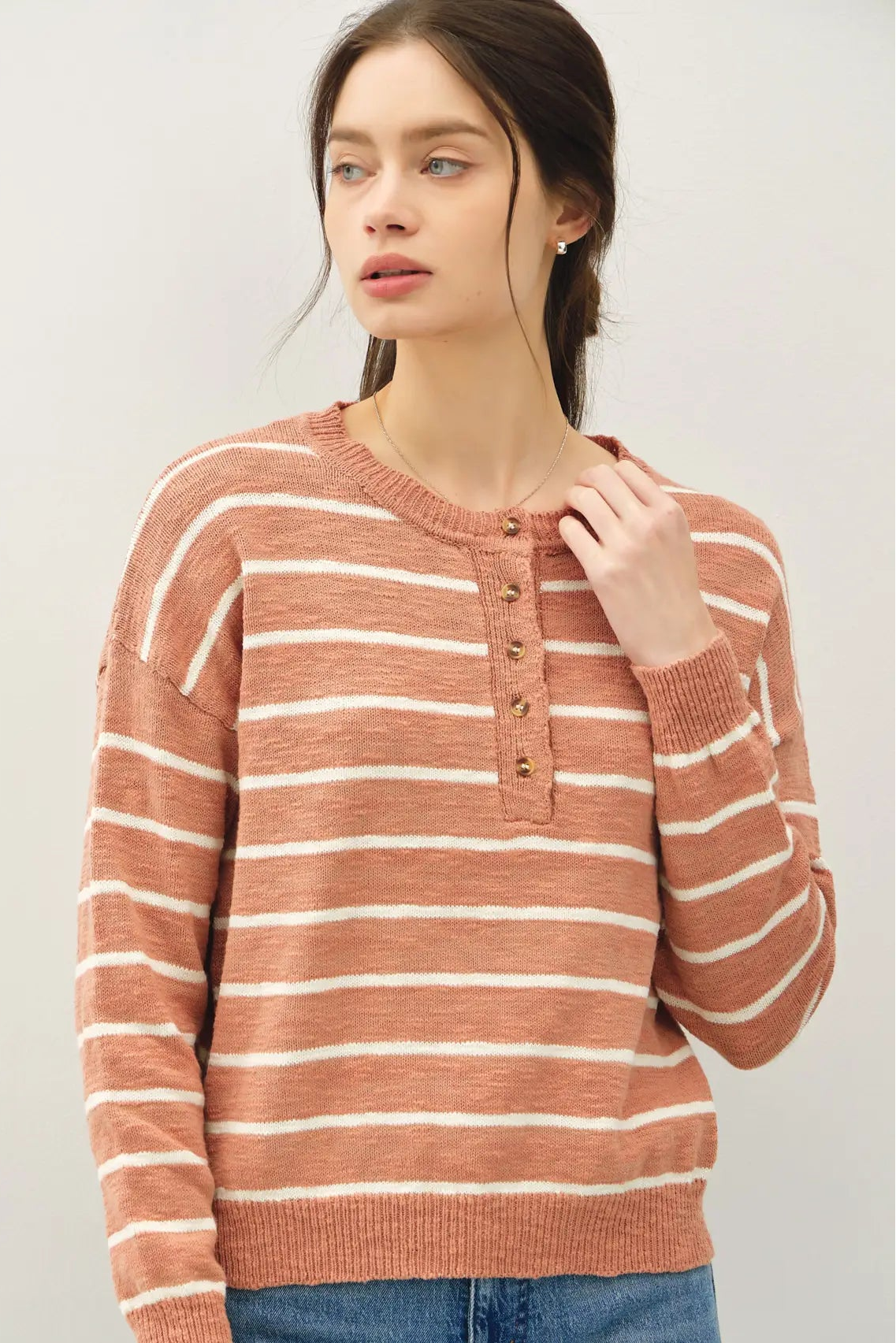 Striped Henley Sweater