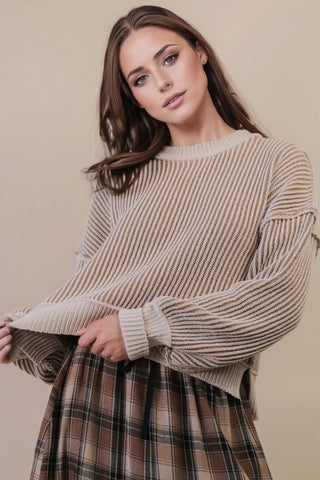 Two Tone Sweater Top