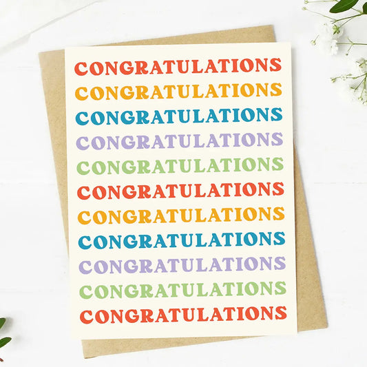 greeting card with congratulations on the front 