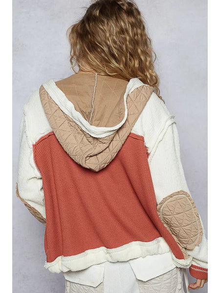 Mixed Elements Hooded Shacket