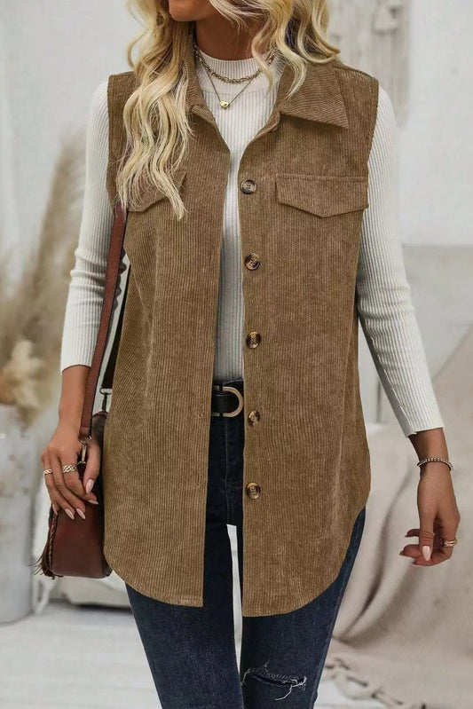 Corduroy Buttoned Vest