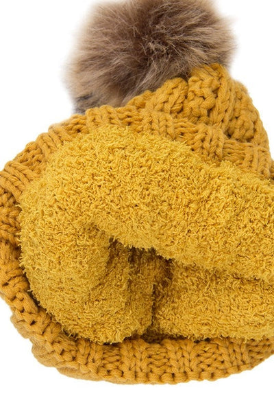 C.C Bold Faux Fur Accented Beanie