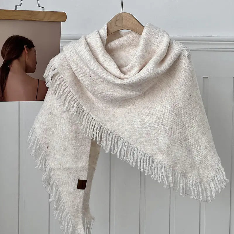 Tassel Knit Shawl Scarf