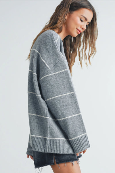 Striped Drop Shoulder Sweater
