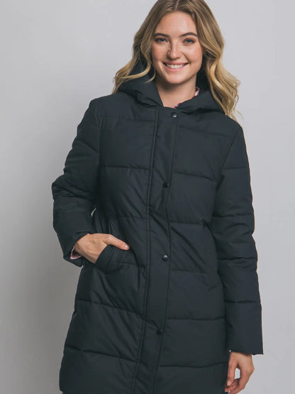 Hooded Long Quilted Puffer Coat
