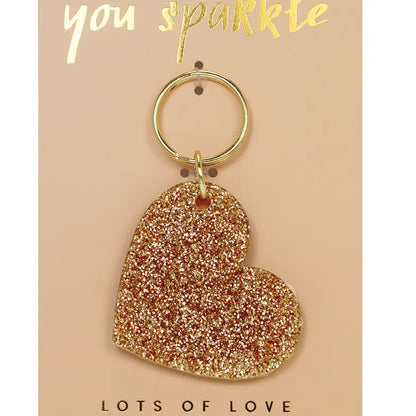 Heart Glitter Keychain