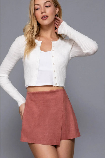 The Suede Wrap Short