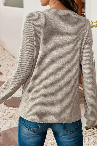 Henley Ribbed Knit
