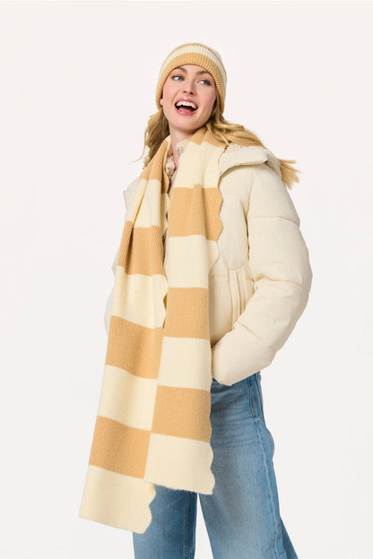 woman wearing coat and scraf