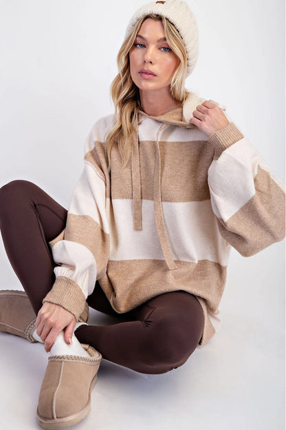 woman in striped sweater