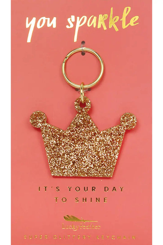 Glitter Crown Keychain