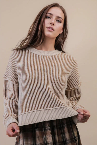 Two Tone Sweater Top