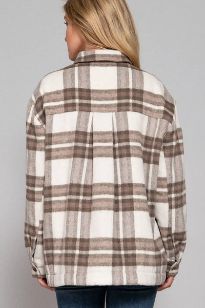 Plaid Jacket with Faux Fur Inside