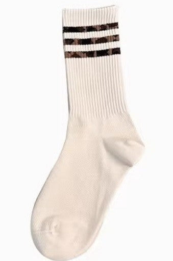 Animal Leopard Half Crew Throwback Socks