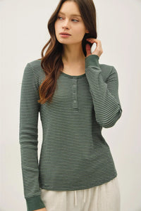 Stitched Thermal Henley Top