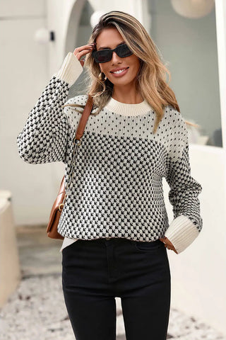 Contrast Color Sweater