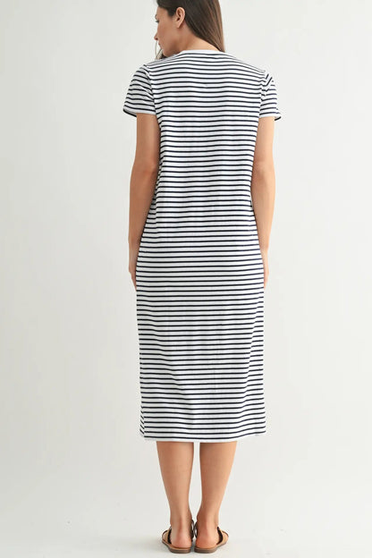 Coastal Striped Tee Dress