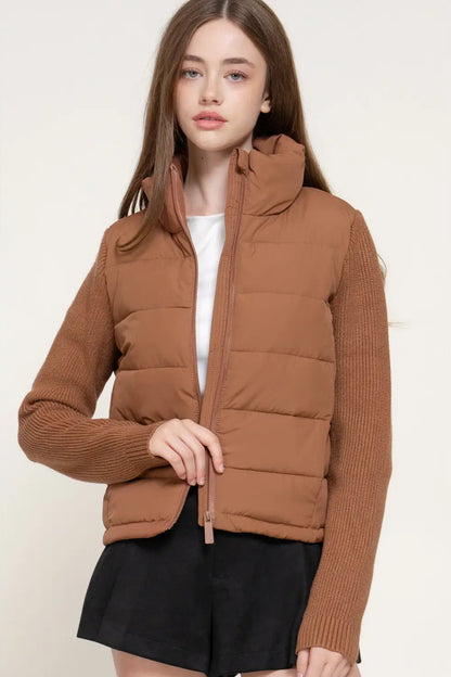 woman in puffer jacket
