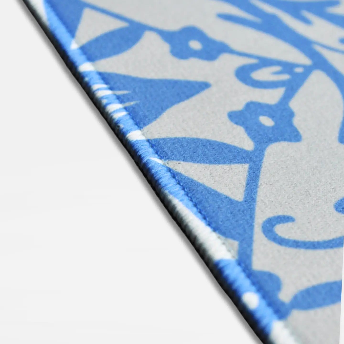 Close-up of a blue and gray patterned surface