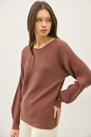 Horizontal Ribbed Long Sweater