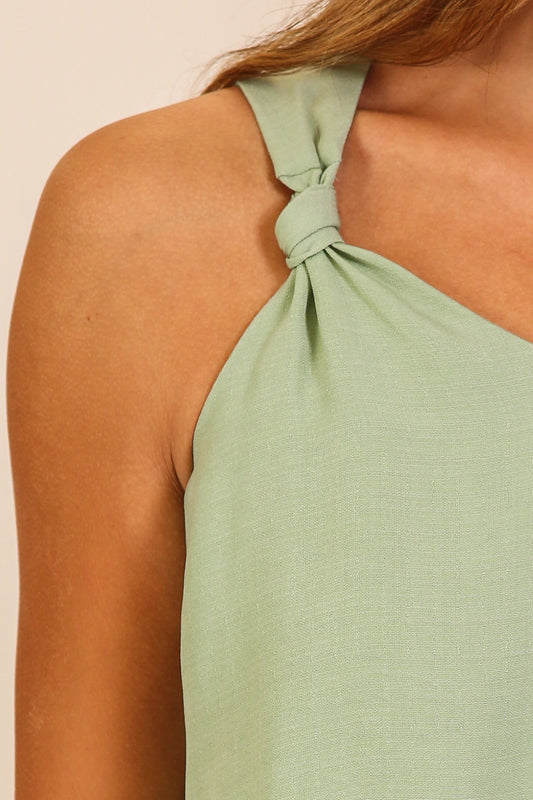 close up of green tank top