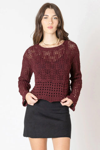 Wine Crochet Top