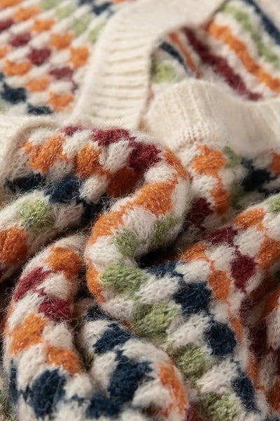 Dotty Pattern Button Sweater