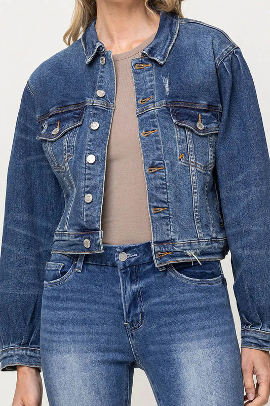 Balloon Sleeve Denim Jacket