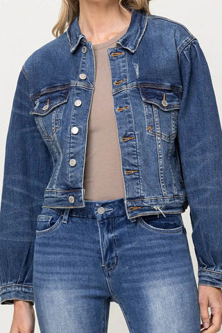 Balloon Sleeve Denim Jacket