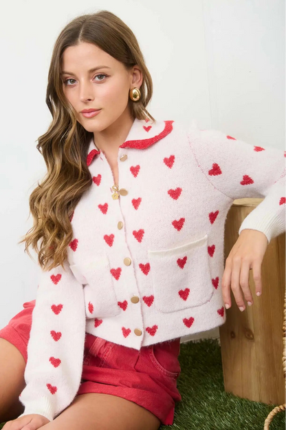 Heart Pattern Cardigan