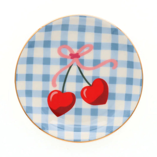 Gingham Cherry Tray