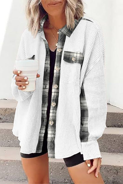 Plaid Waffle Shacket