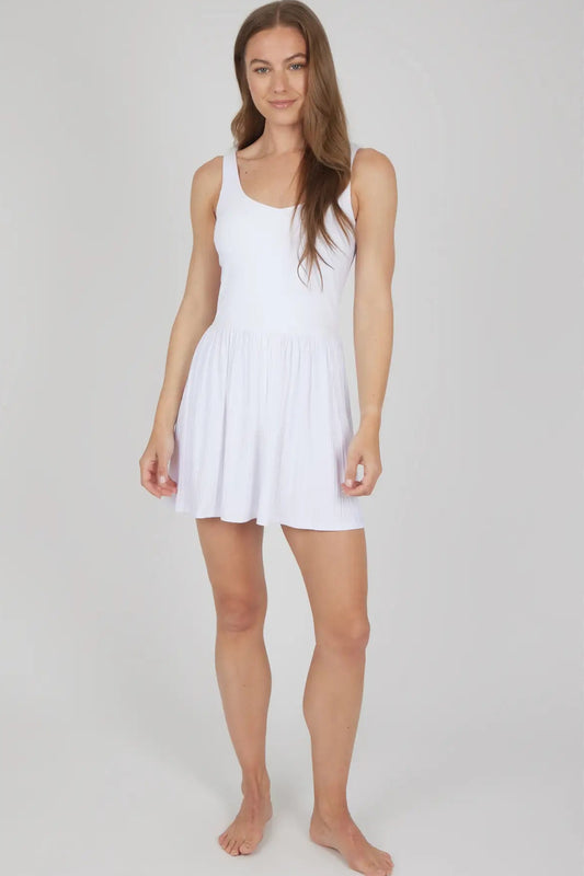 woman wearing white dress